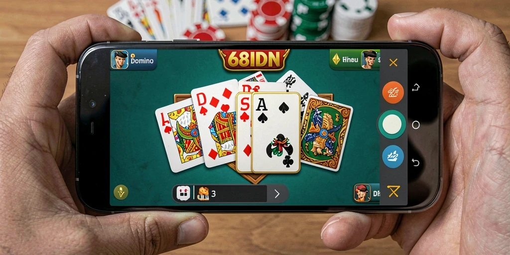 Screenshot utama 68IDN menampilkan gameplay Domino yang seru.