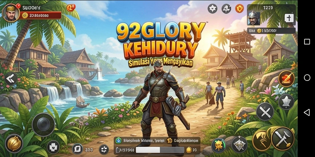 Screenshot gameplay 92GLORY menampilkan karakter dan lingkungan simulasi.