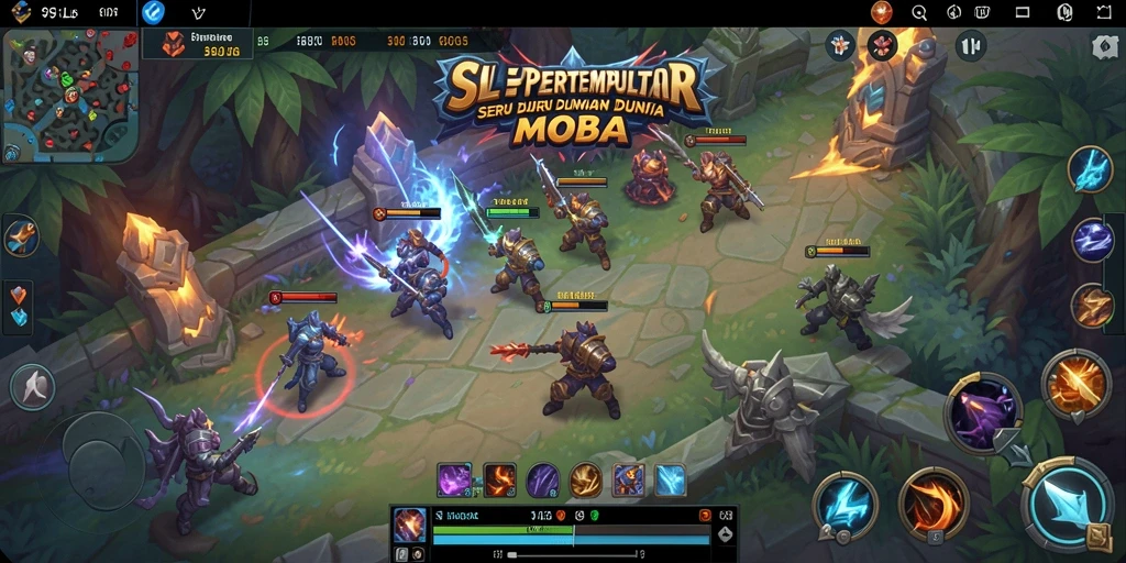 Screenshot utama 9SL menampilkan aksi pertarungan karakter MOBA yang mendebarkan.
