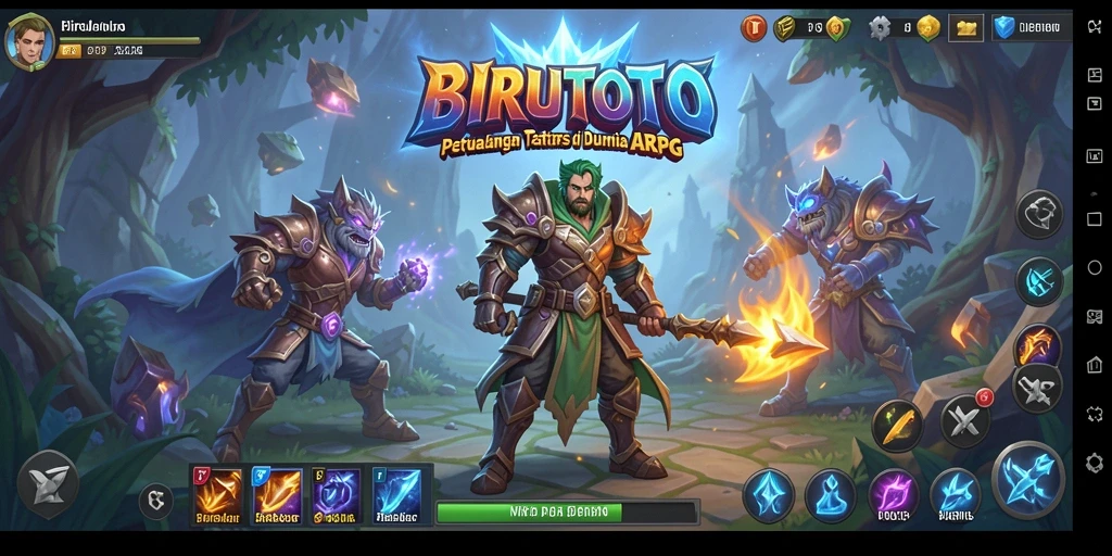 Tampilan gameplay menarik dan aksi seru di dunia BIRUTOTO.