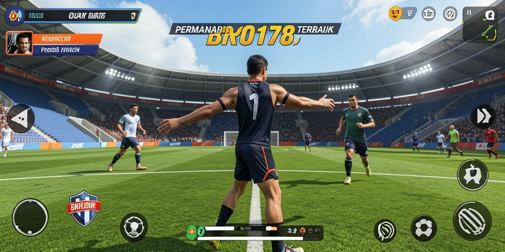 Tampilan gameplay mendebarkan dalam BRO178 dengan aksi olahraga yang intens.