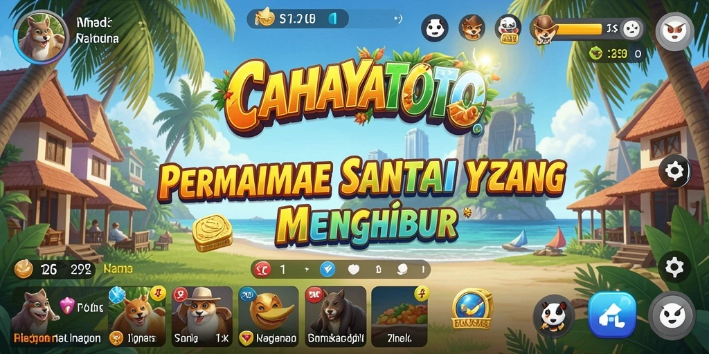 Screenshot gameplay CAHAYATOTO yang menampilkan suasana permainan yang ceria.