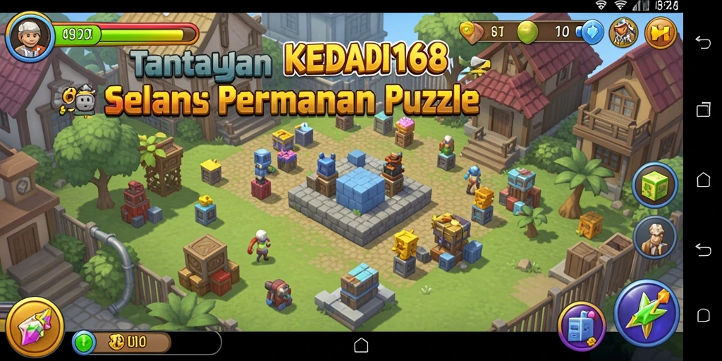 Tampilan gameplay KEDAI168 yang menarik dengan tantangan puzzle.