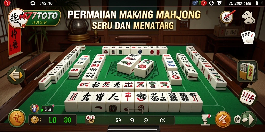 Tampilan gameplay Mahjong yang menarik dan menantang.
