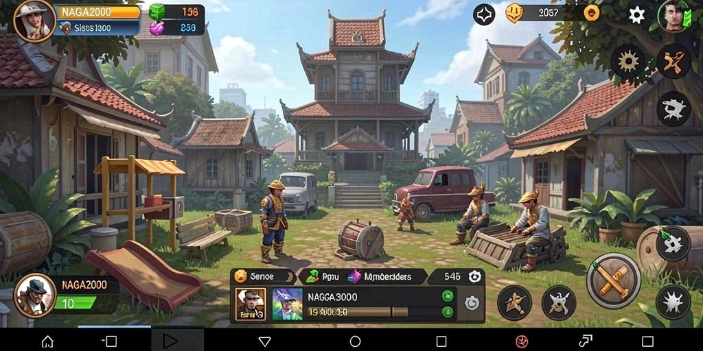 Tampilan gameplay NAGA2000 yang menarik dan penuh warna.