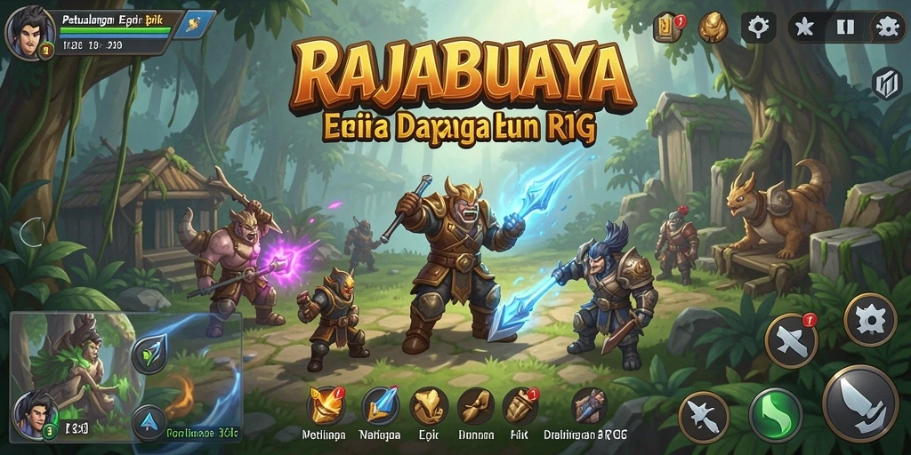 Tangkapan layar menunjukkan aksi epic dalam gameplay RPG.