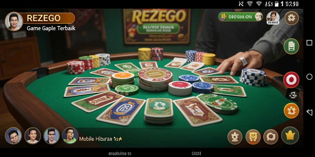 Tampilan screenshot gameplay Gaple yang seru di REZEGO.