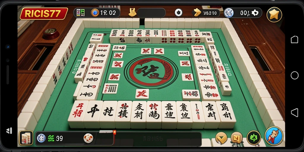 Tampilan menarik gameplay Mahjong RICIS77 yang seru.