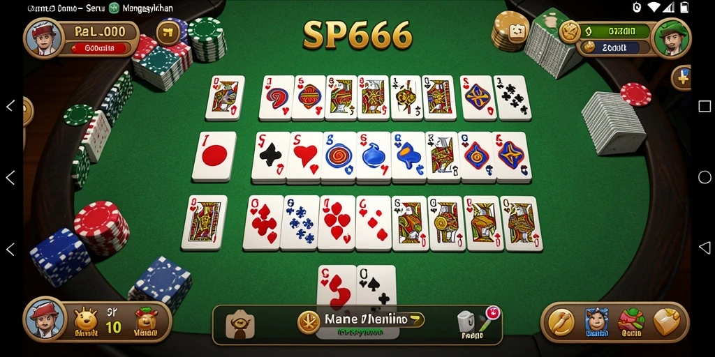 Screenshot permainan Domino yang menampilkan gameplay seru SP666.