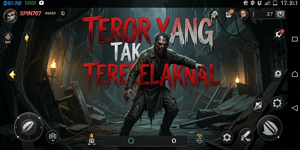 Screenshot gameplay SPIN707 yang menampilkan suasana mencekam dan teror.
