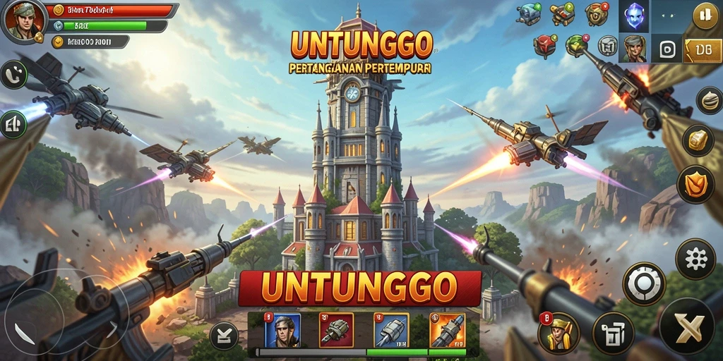 Tampilan gameplay UNTUNGGO yang seru dan menantang dalam Tower Defense.