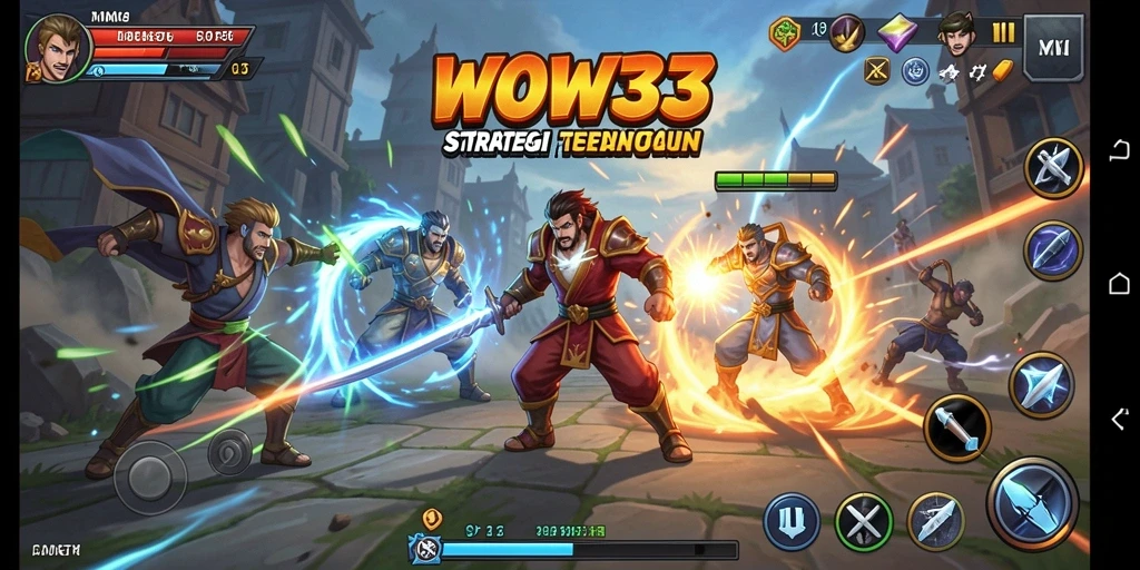 Screenshot gameplay WOW33 yang menampilkan serangan strategis tim.